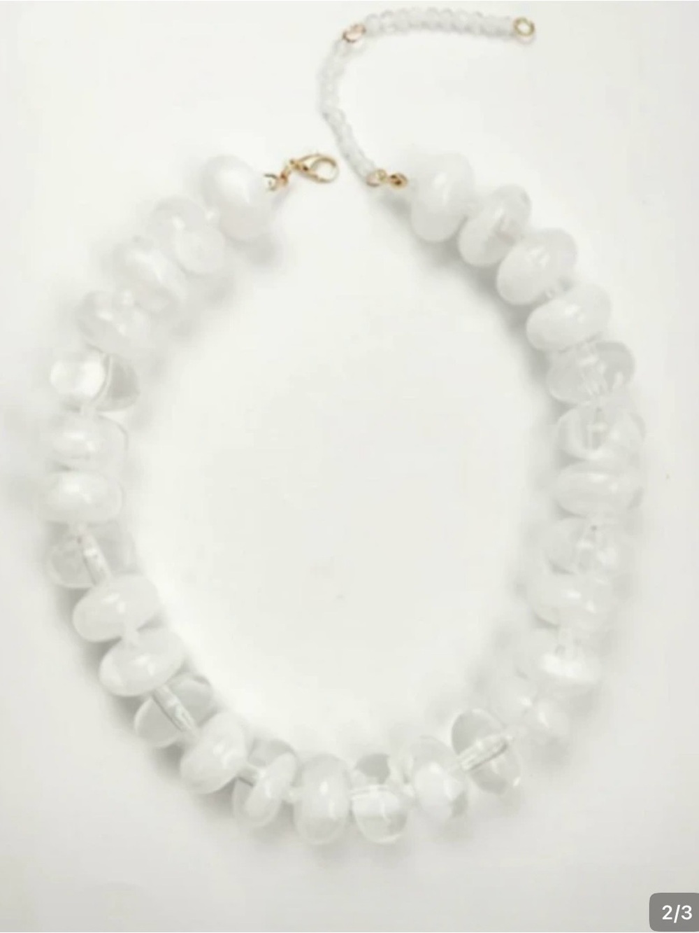 Clear Milky White Chunky Beaded Necklace - Women Jewelry